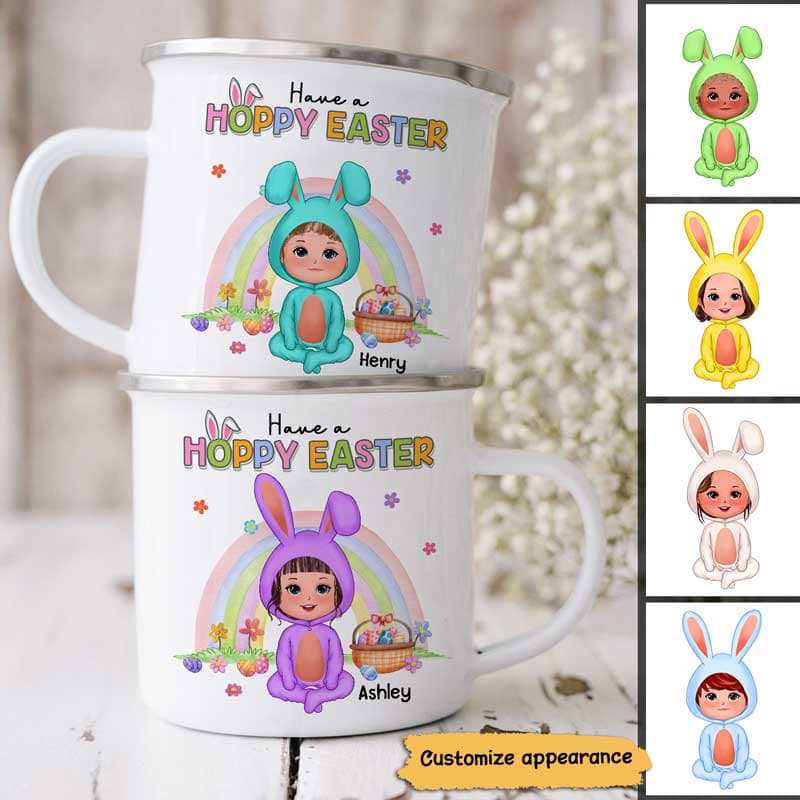 Have A Hoppy Easter Gift For Kids Children Grandchildren Personalized Campfire Mug