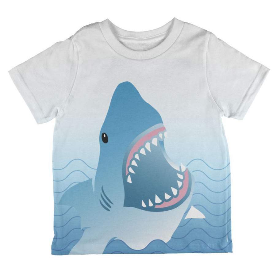 Shark Bite Ombre Waves All Over Toddler T Shirt