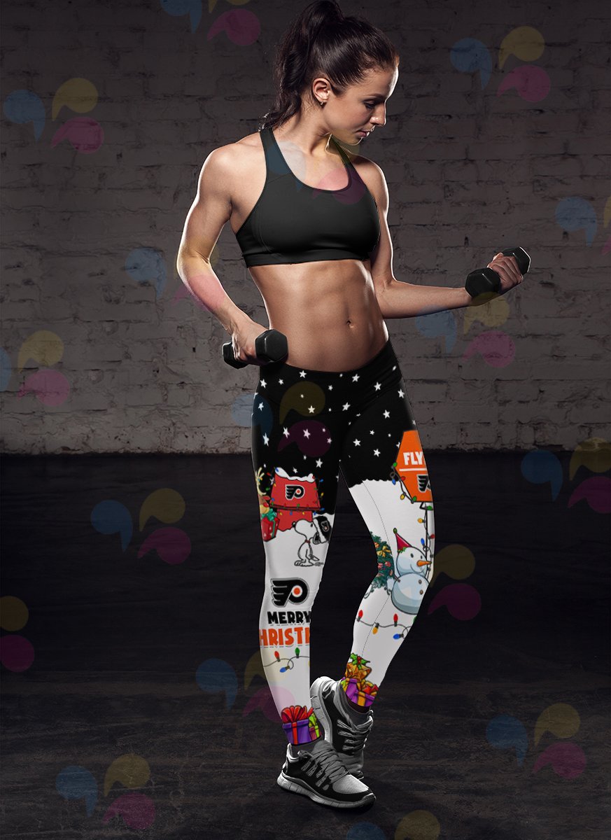 Funny Merry Christmas Philadelphia Flyers Leggings