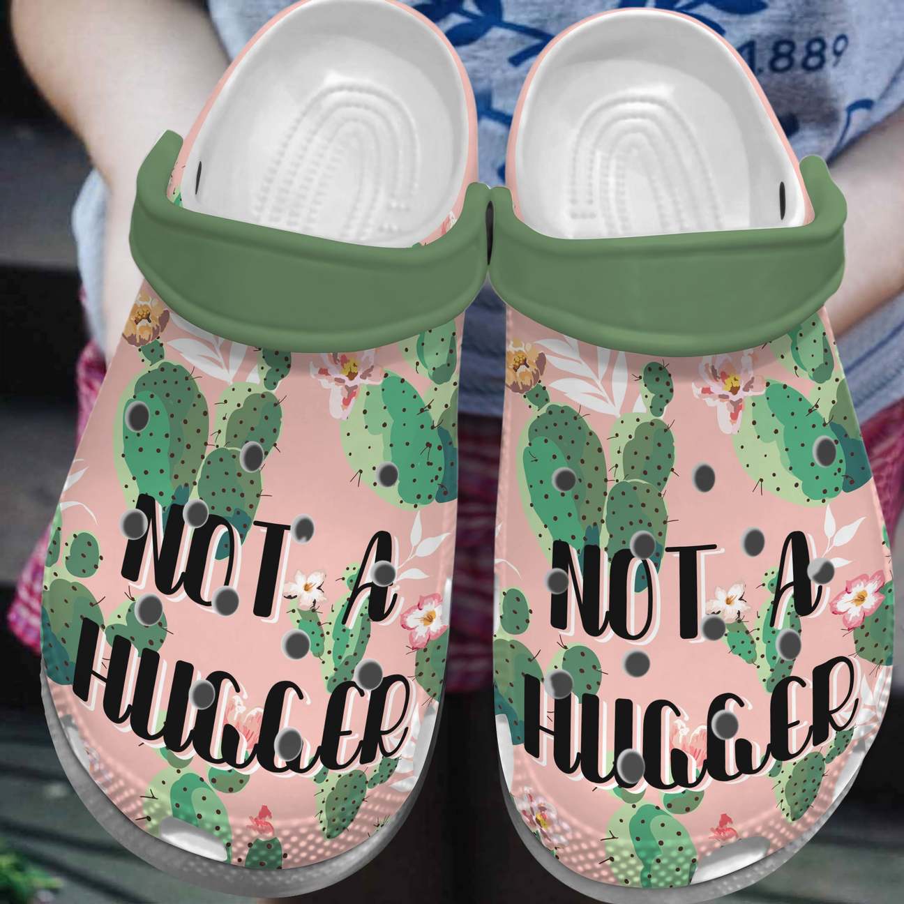 Cactus Not A Hugger Personalized Clog, Custom Name, Text, Color, Number Fashion Style For Women, Men, Kid, Print 3D