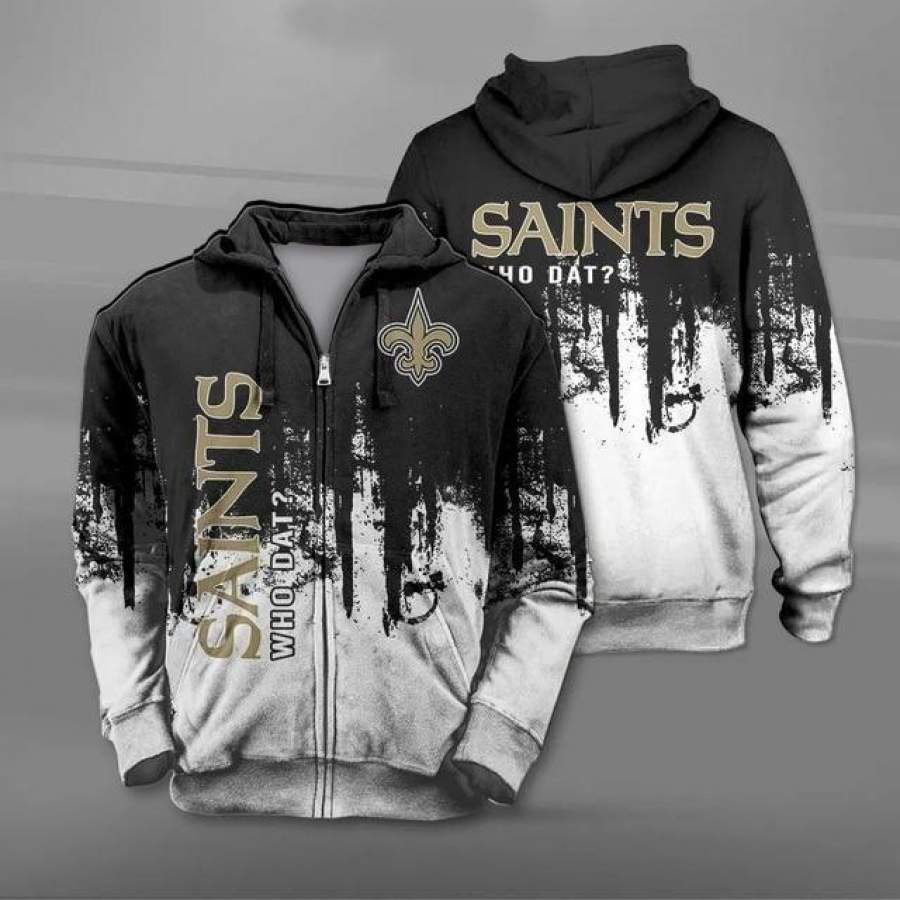 New Orleans Saints Zipper Hoodie Unisex 3D All Over Print