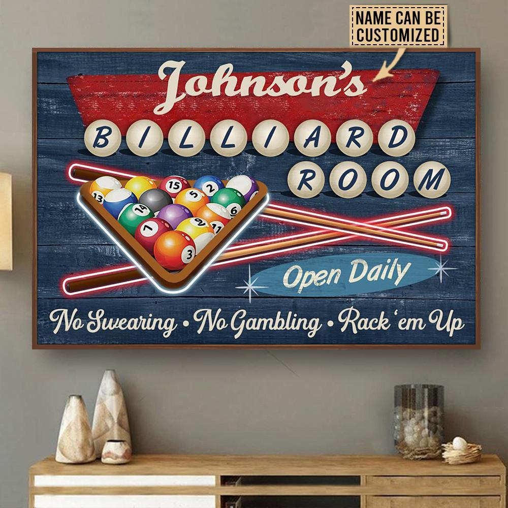 Aeticon Gifts Personalized Billiard Club Rack Em Up Canvas Mom Dad Gift Home Decor