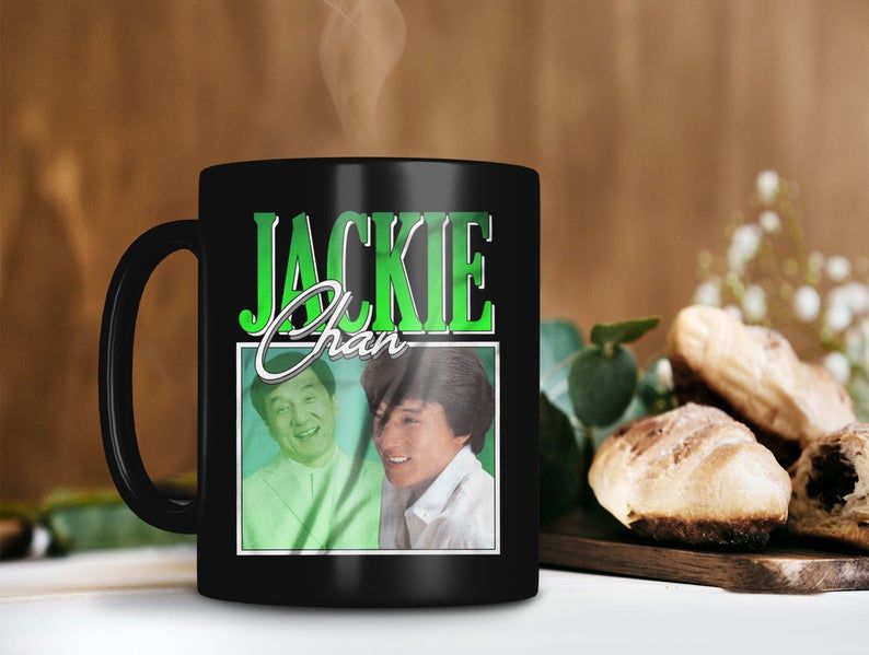 Black Mug Vintage Mug Jackie Chan 80’s Mug Chan Kong-sang Mug Kung-fu Legend Mug Premium Sublime Ceramic Coffee Mug H99