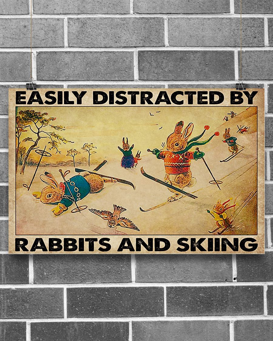 Skiing And Rabbits Horizontal Canvas And Poster | Wall Decor Visual Art