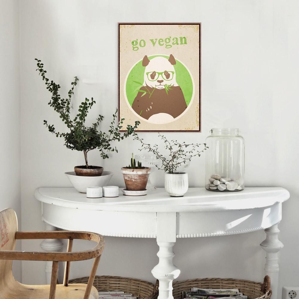 Vintage Retro Vegetarian Panda Animal Motivational Quotes Art Print Poster Picture Kitchen Full Hd Personalized Customized Canvas Art Wall Art Wall Decor