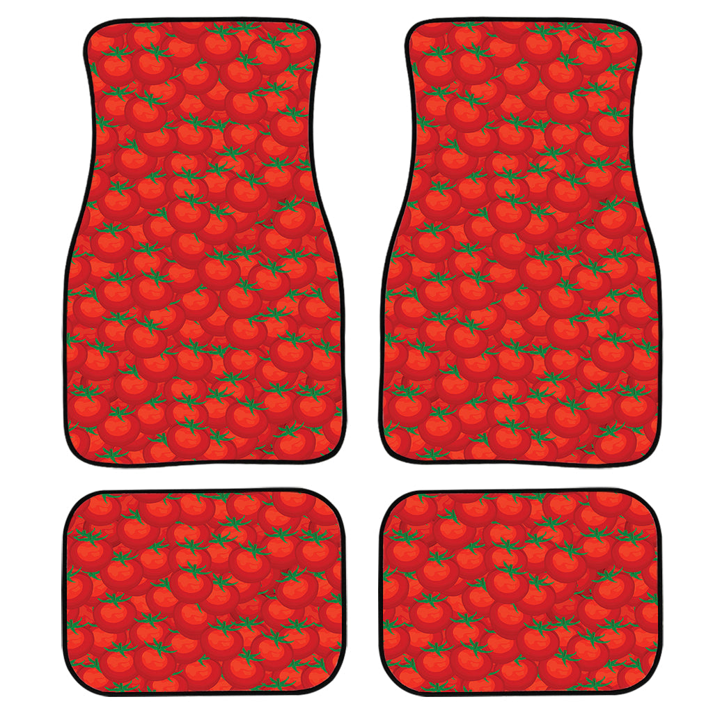 Red Tomatoes Pattern Print Front And Back Car Floor Mats, Front Car Mat