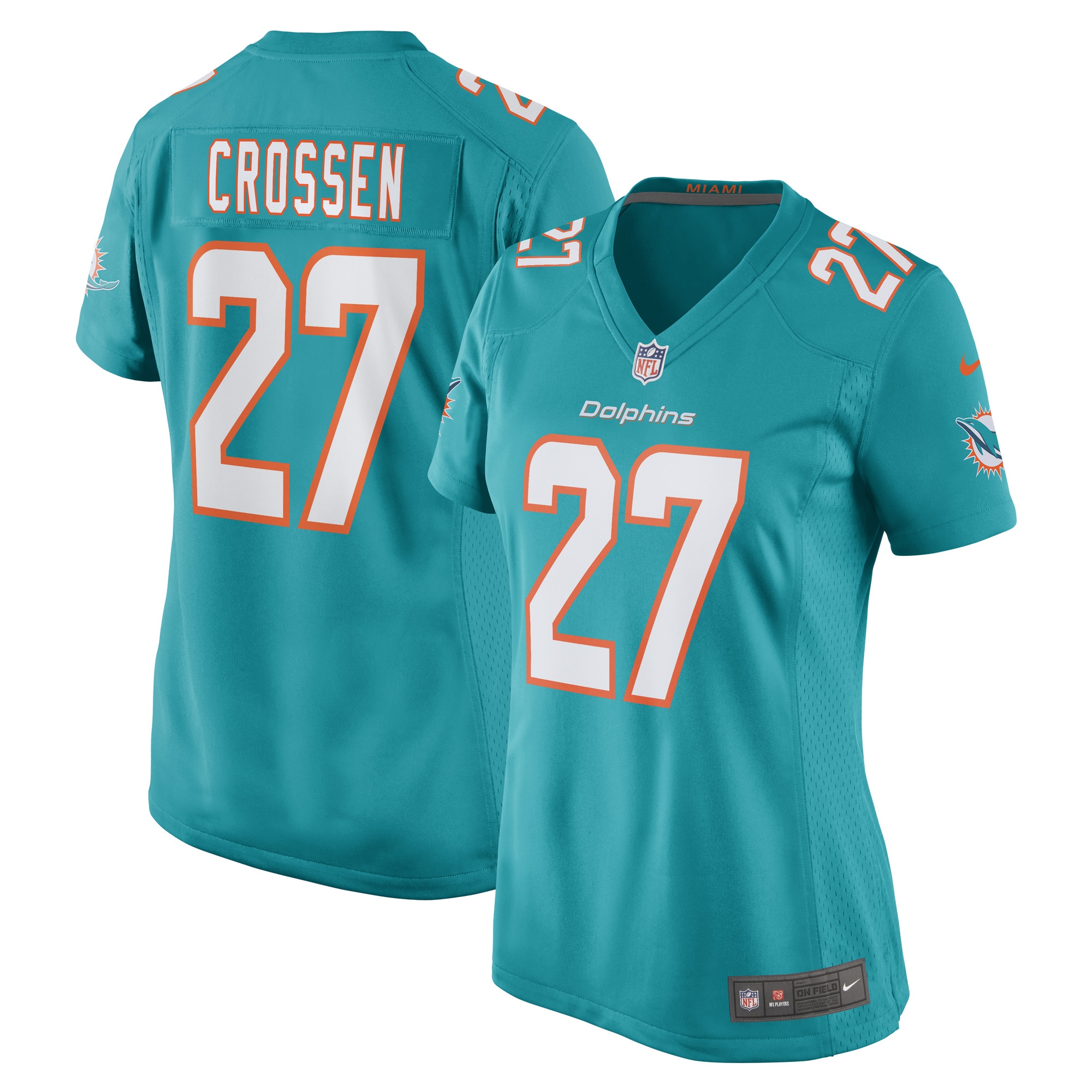 Keion Crossen Miami Dolphins Women's Game Player Jersey – Aqua