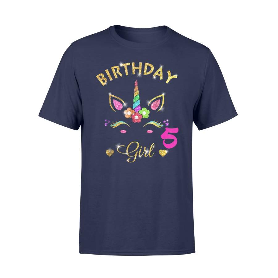 5th Birthday Girl Birthday Unicorn T Shirt