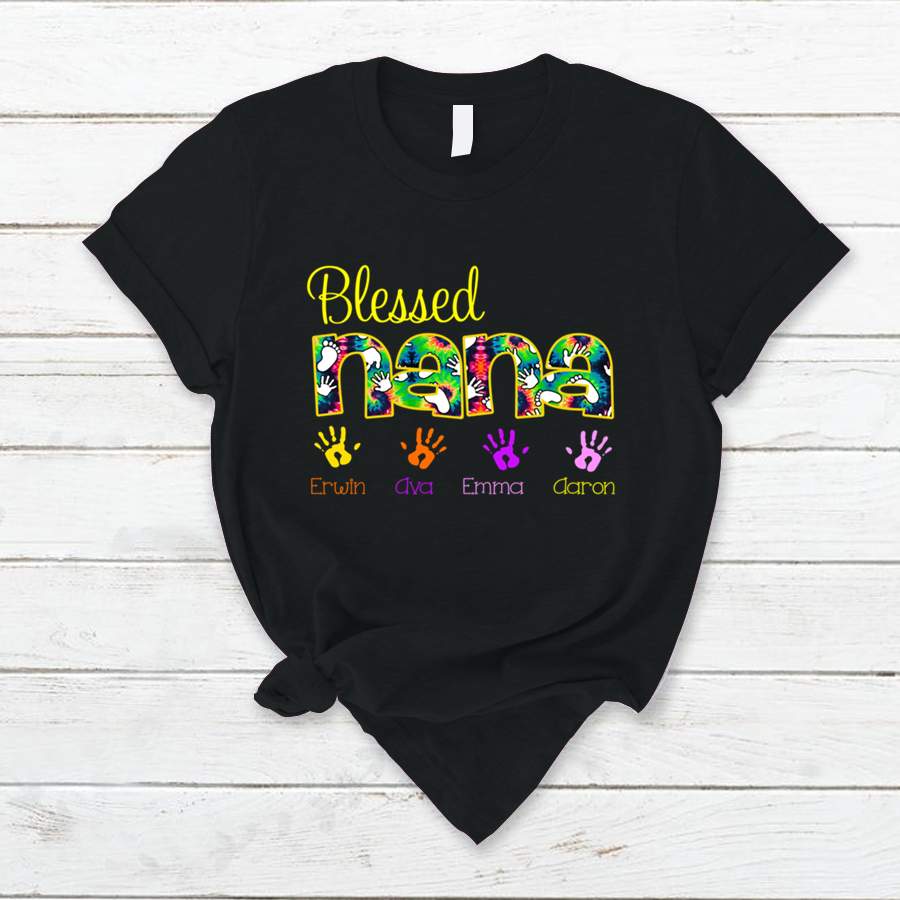 Personalized Blessed Grandma Kids Names V2 Shirt