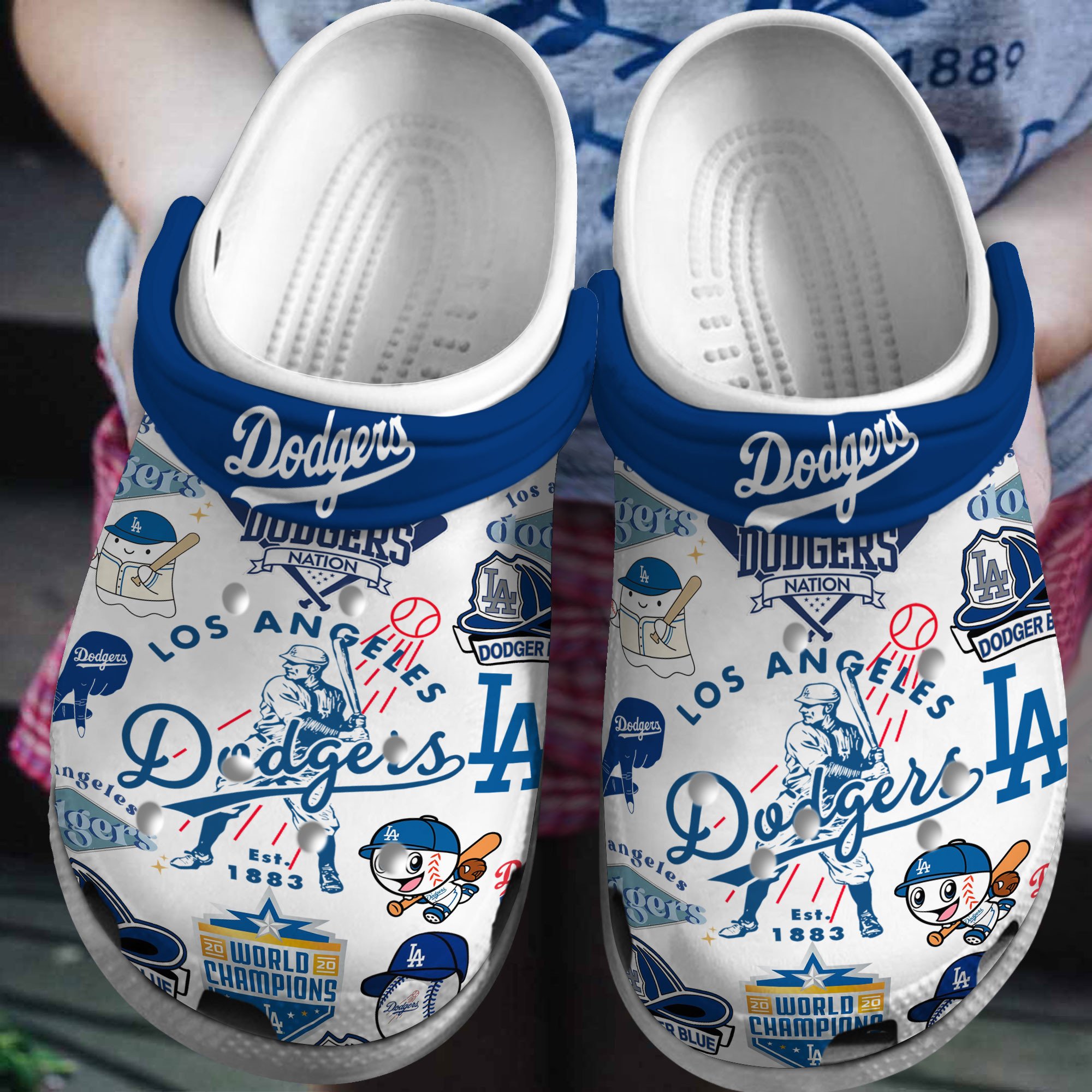 Los Angeles Dodgers MLB Crocss Crocband Clogs Shoes Comfortable For Men Women and Kids