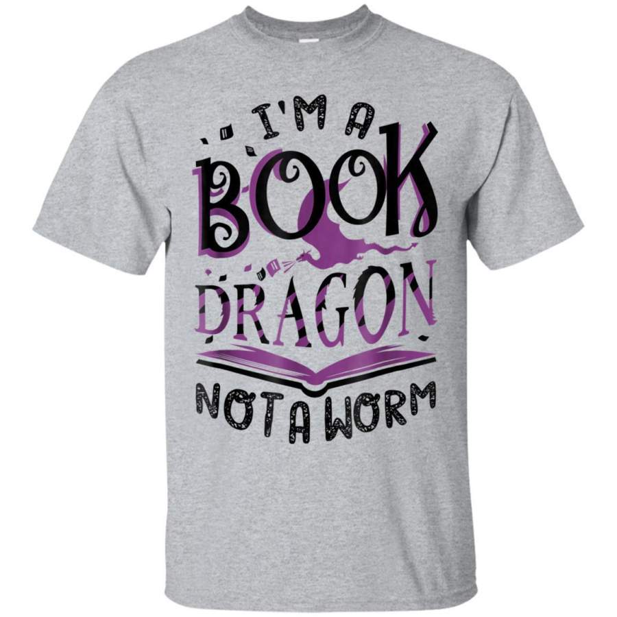 AGR Im A Book Dragon Not A Worm Tshirt Jaq T-shirt