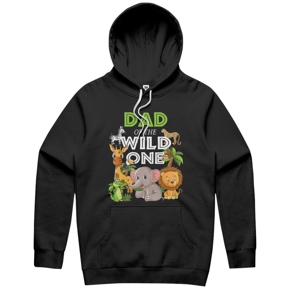 Dad Of The Wild One Zoo Birthday Safari Jungle Animal Hoodie