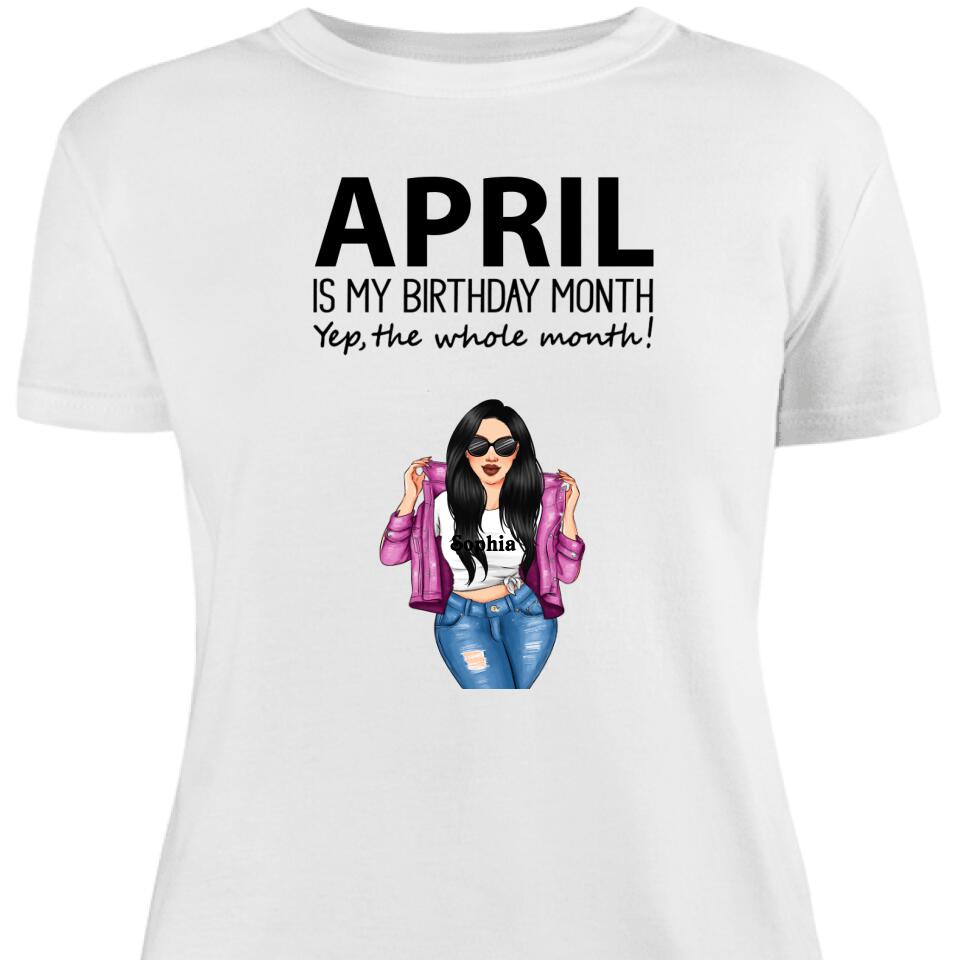 Trendingpersonalized My Birth Month, Personalized Birth Day Women Shirt