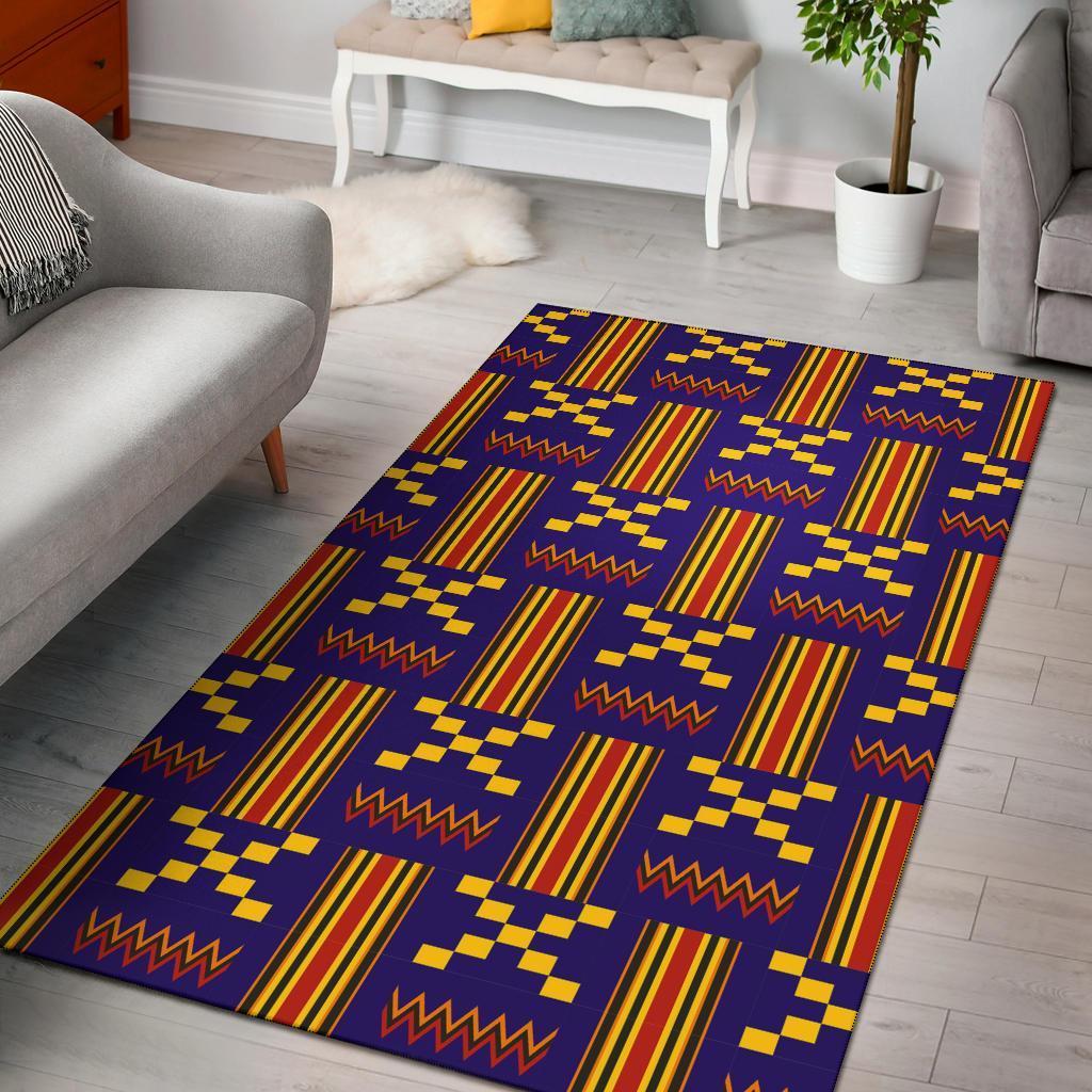 Greek Life Area Rug – Blue Akan Kente