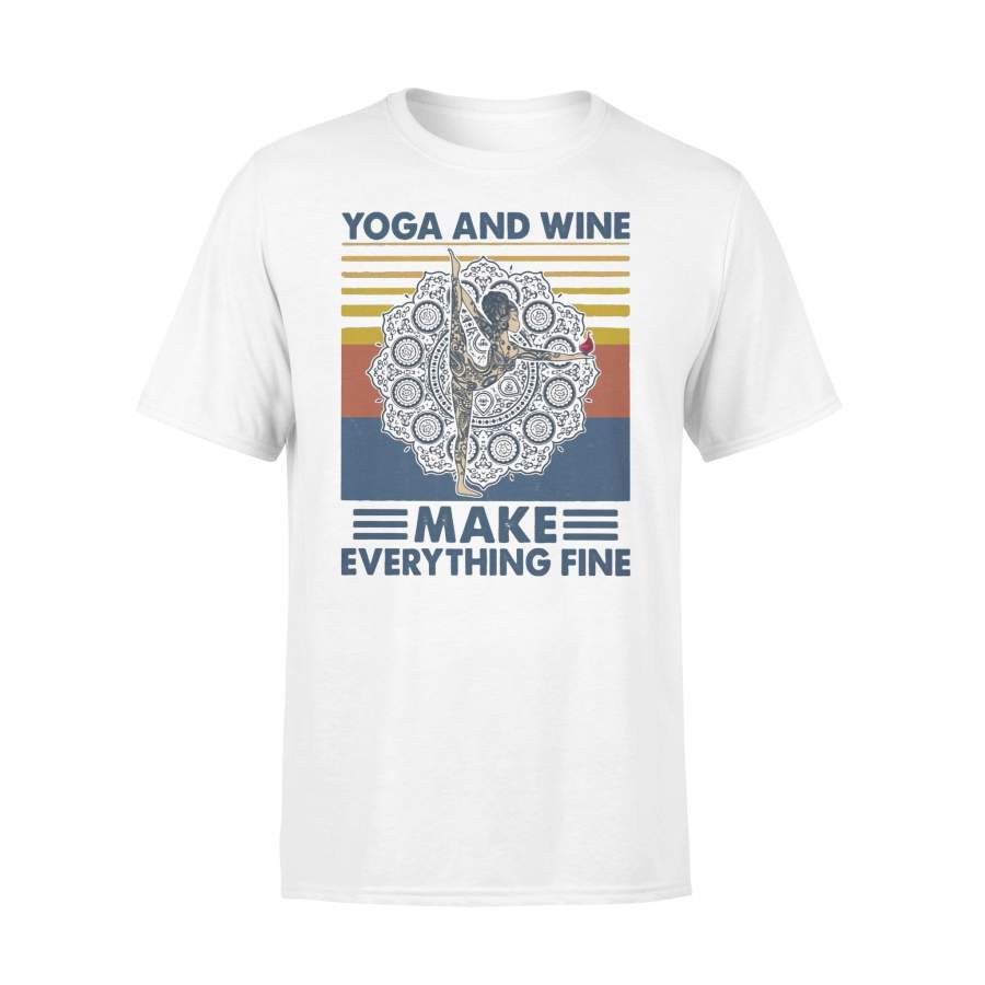 Yoga And Wine Make Everything Fine Vintage T-shirt