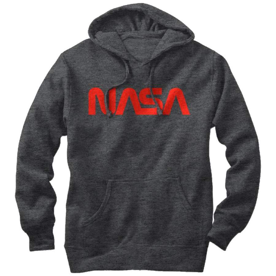 NASA Men’s Classic Logo  Lightweight Hoodie Charcoal Heather S