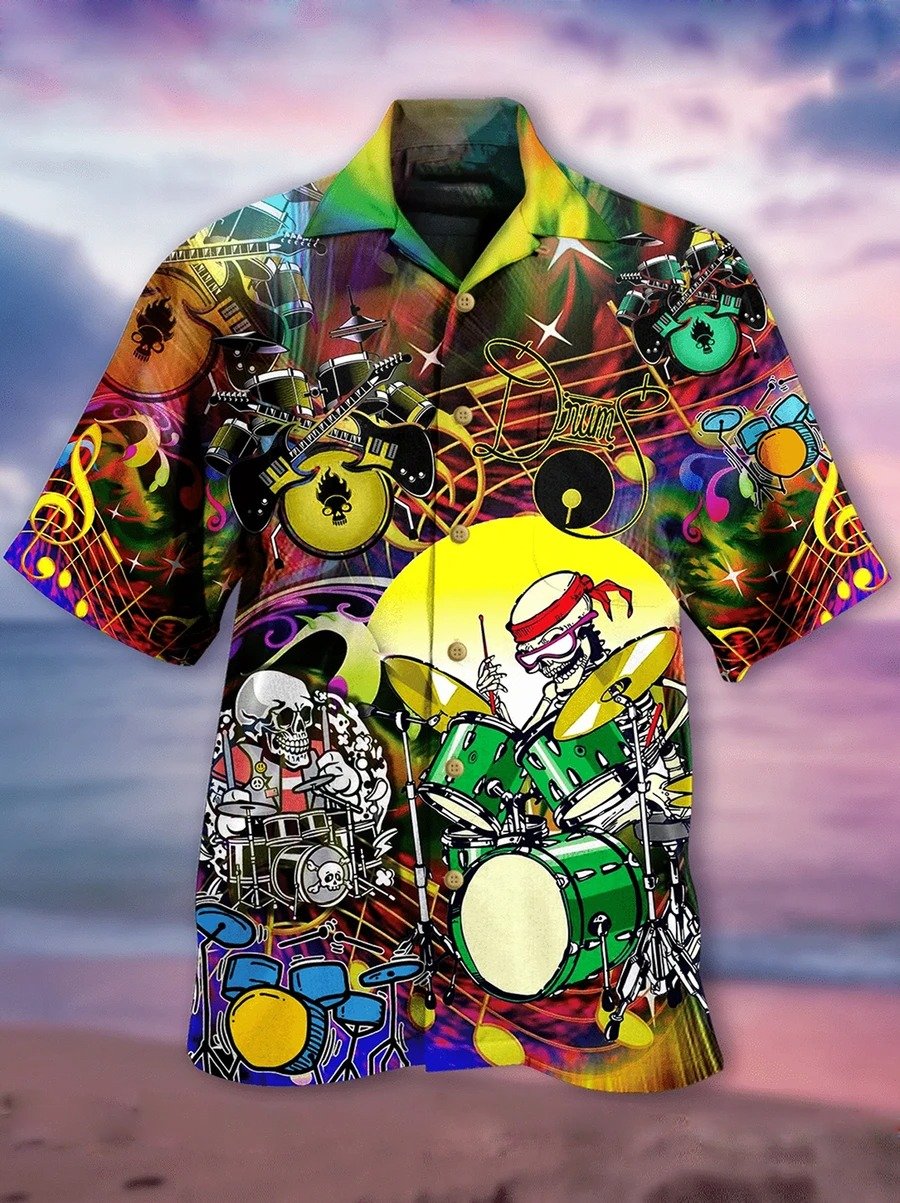 Skeleton Vintage Drum Aloha Hawaii Shirts For Men Women Ha17472