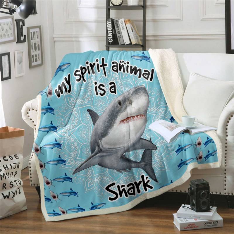 Shark Is My Spirit Animal CLH2312338F Sherpa Fleece Blanket