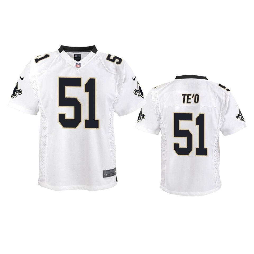 New Orleans Saints Manti Teo Game White Youth Jersey