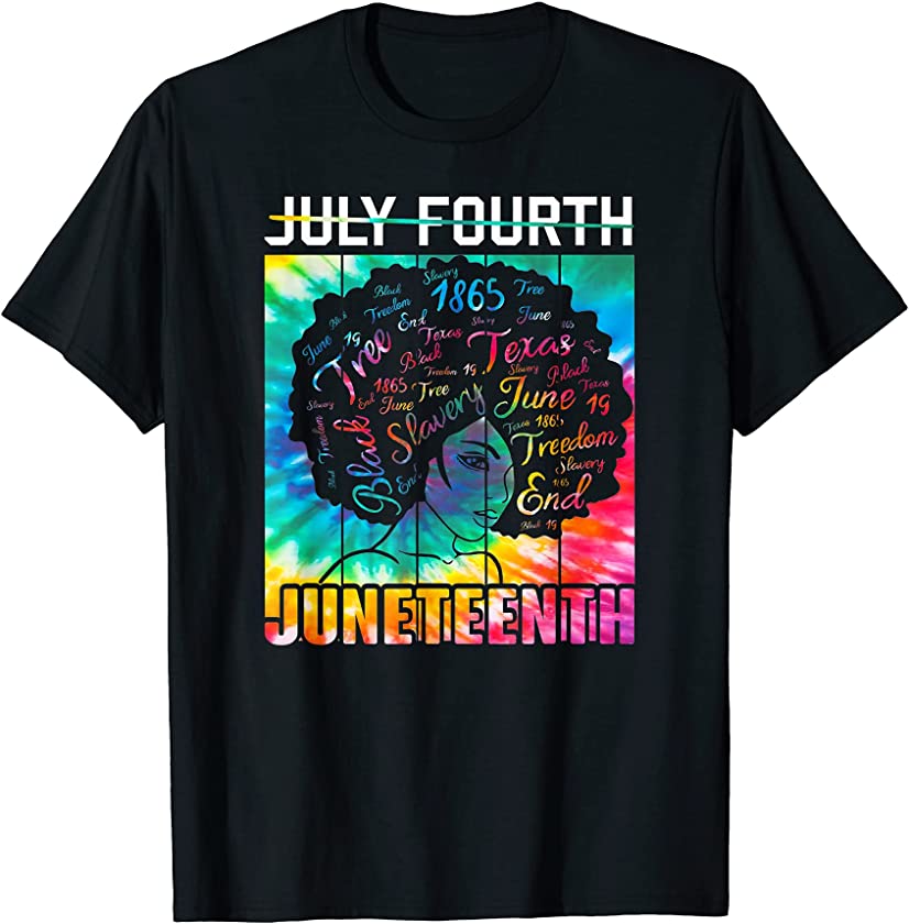 Tie Dye Color Tee for Juneteenth Freedom Day African America T-Shirt