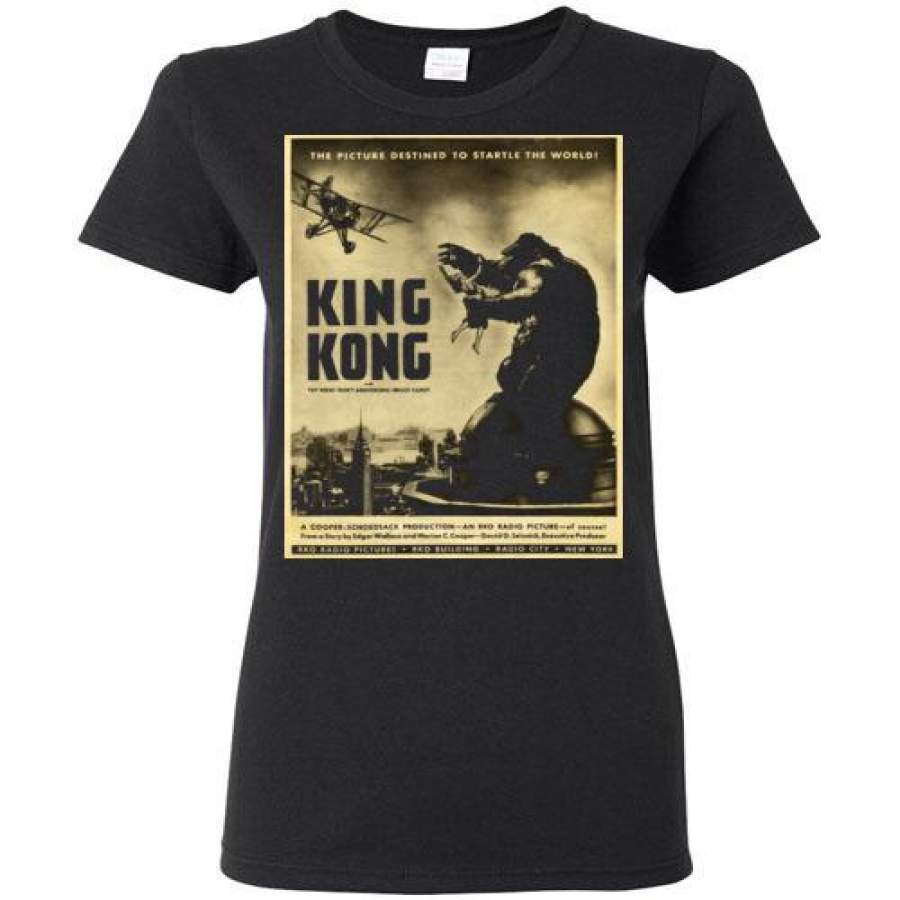 King Kong, Movie Poster 1933,New York City,horror film,v3,Gildan Ladies Shirt