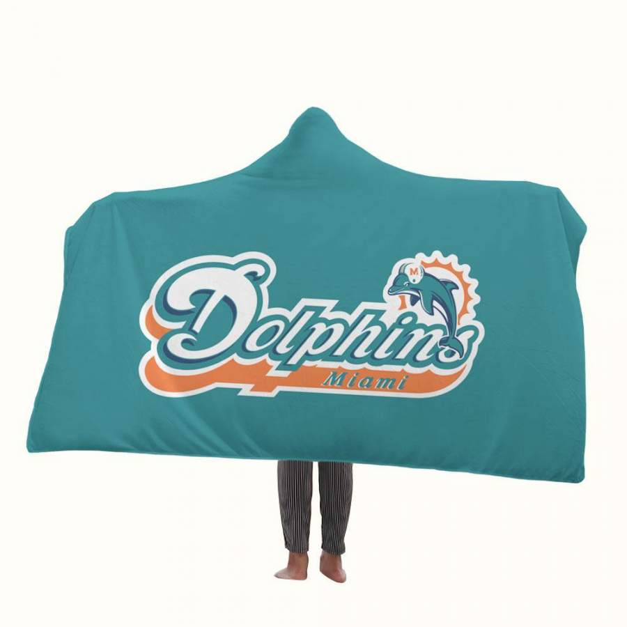 Miami Dolphins Logo Gift For Fan 3D Full Printing Hooded Blanket