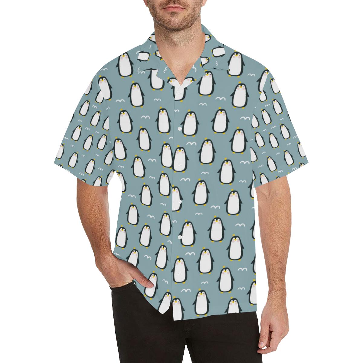 Penguin Pattern Print Design A02 Hawaiian Shirt