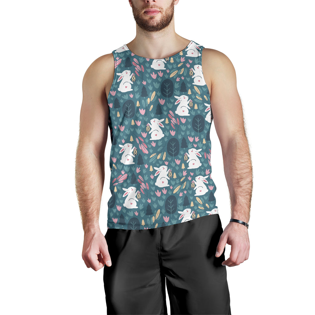 Cute Rabbit Pattern Men Tank Top