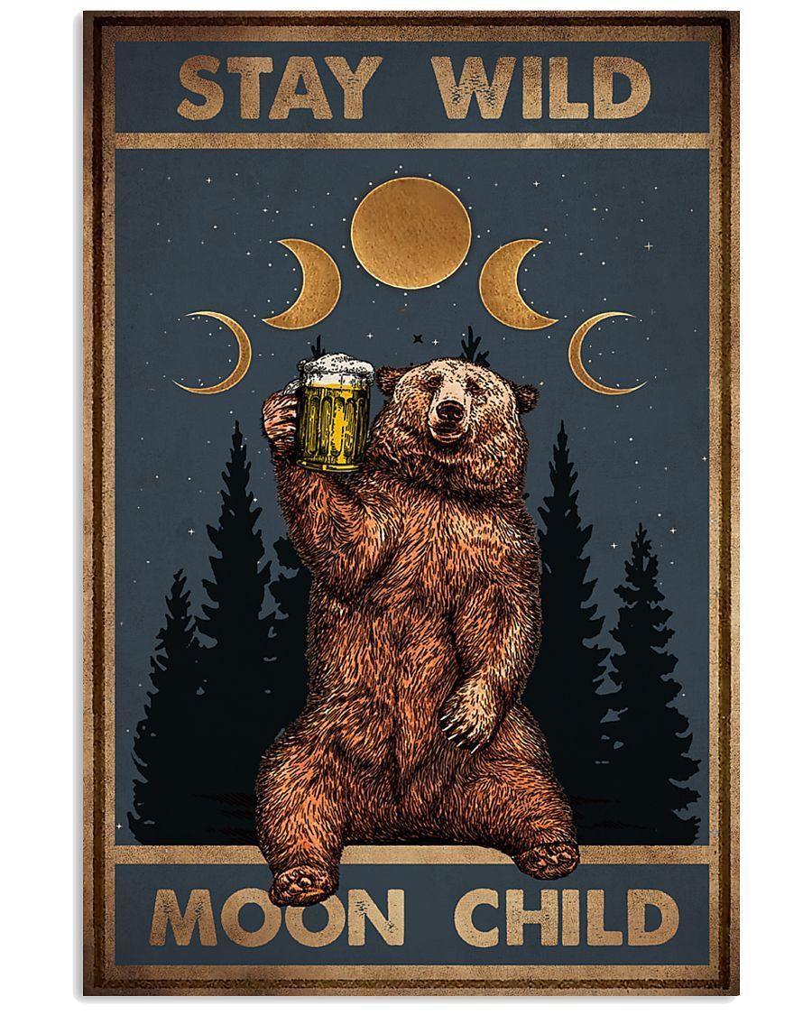 Beer With Me Stay Wild Moon Child – Best Idea Gift , Gift For Home Decor, Gift For Family – Horizontal Canvas Matte Canvas Wall Art