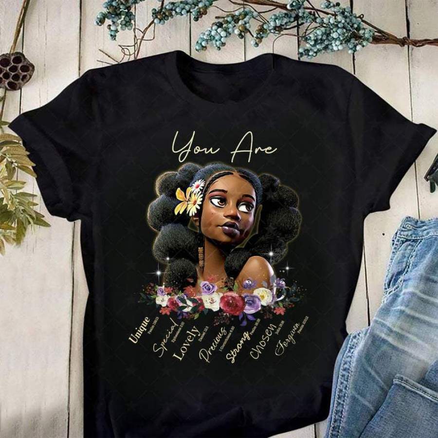 Afro Girl You Are Unique Custom Name Shirt #DH