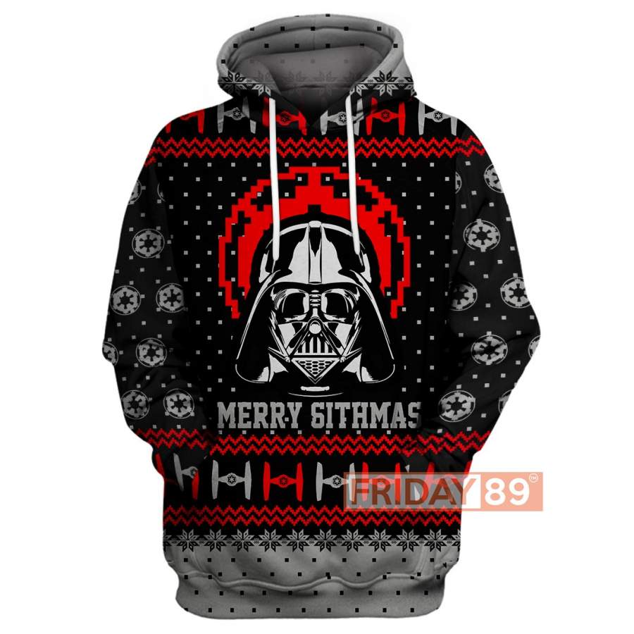 SW D.Vader Ugly Christmas Pattern Hoodie