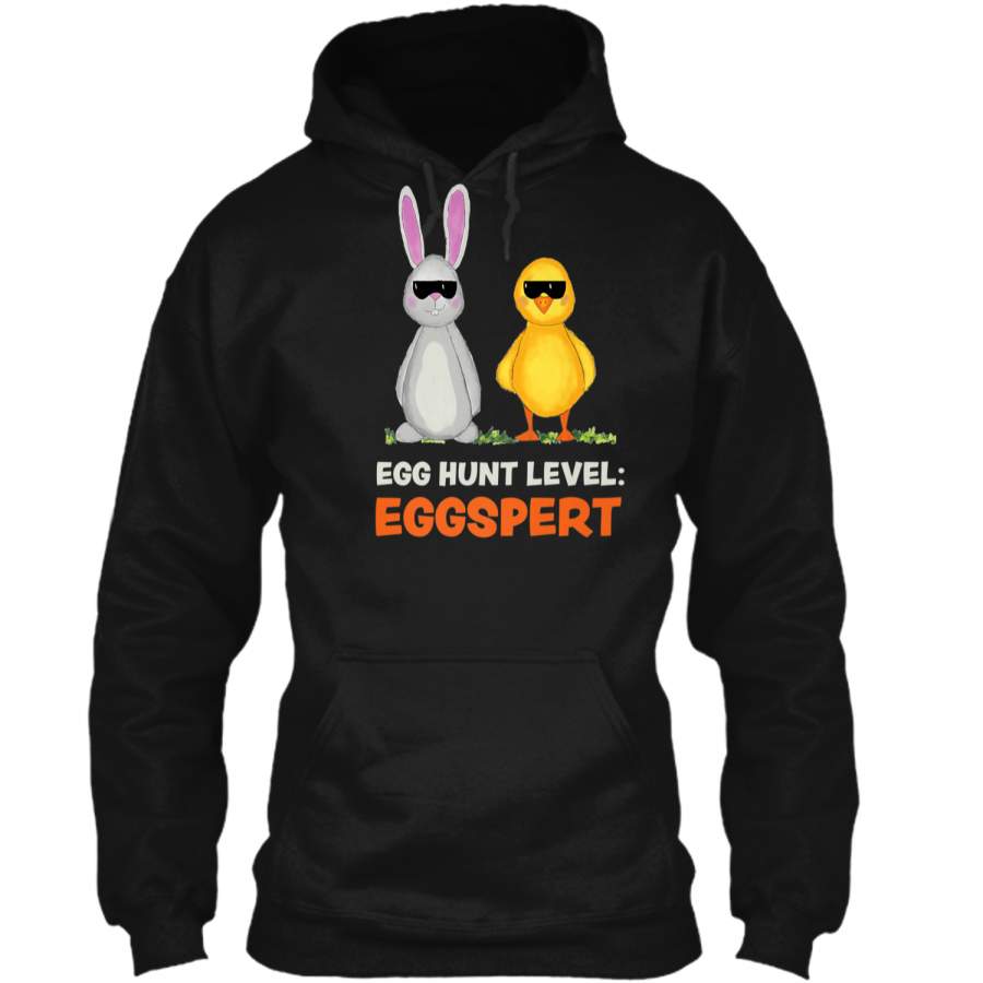 Cool Easter Bunny Rabbit and Chick Egg Hunt Shirt for Women Pullover Hoodie 8 oz