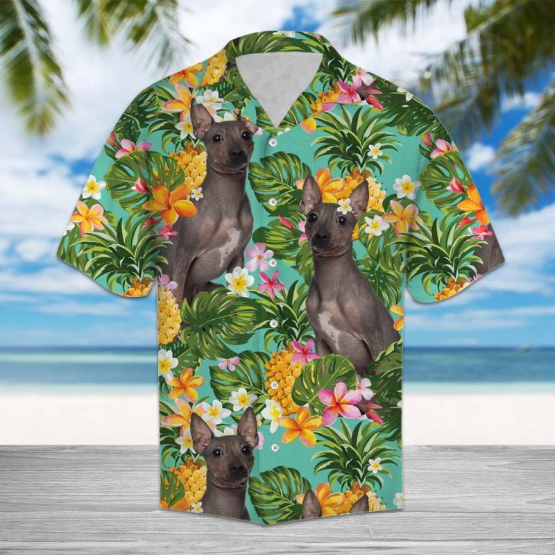 Tropical Pineapple American Hairless Terrier Hawaiian Shirt Ha52883