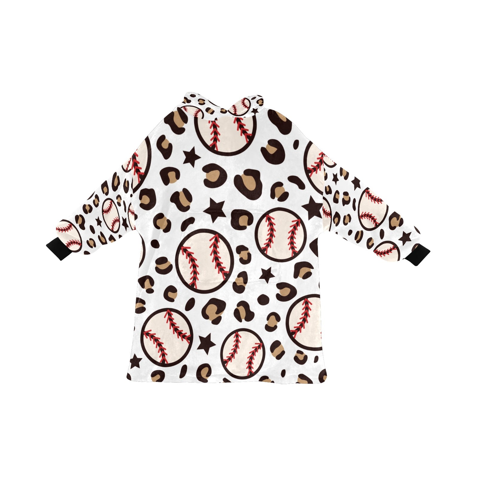 Baseball Leopard Blanket Hoodie For Kids