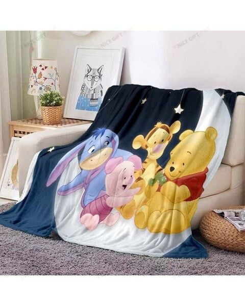 Winnie The Pooh Fleece Blanket Blk-I3A4