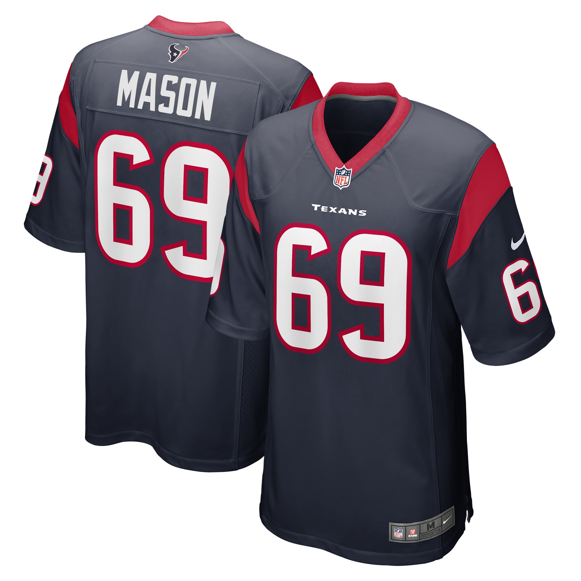 Men’s Houston Texans Shaq Mason Navy Game Player Jersey