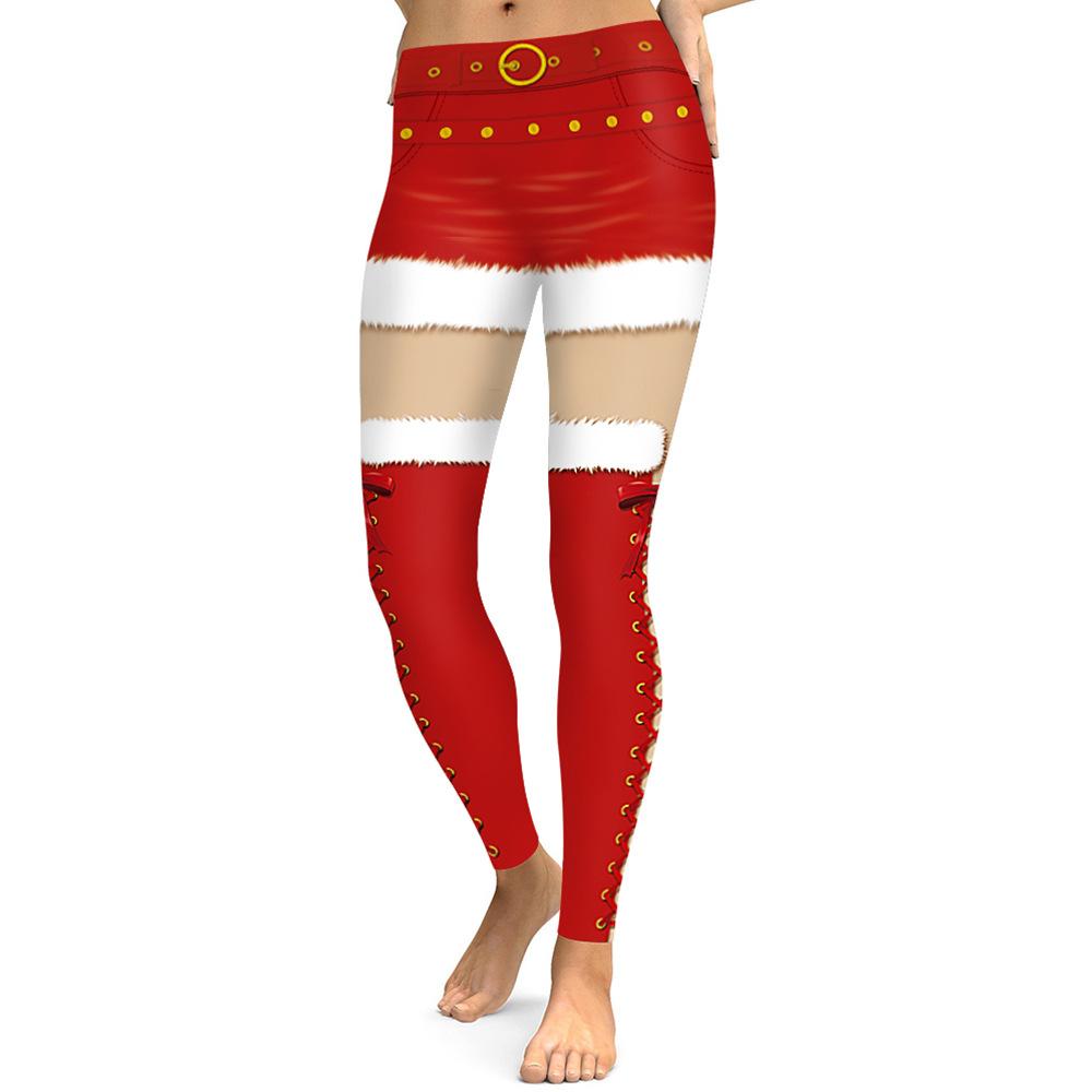 Christmas Leggings – Women 3D Xmas Theme Red Legging