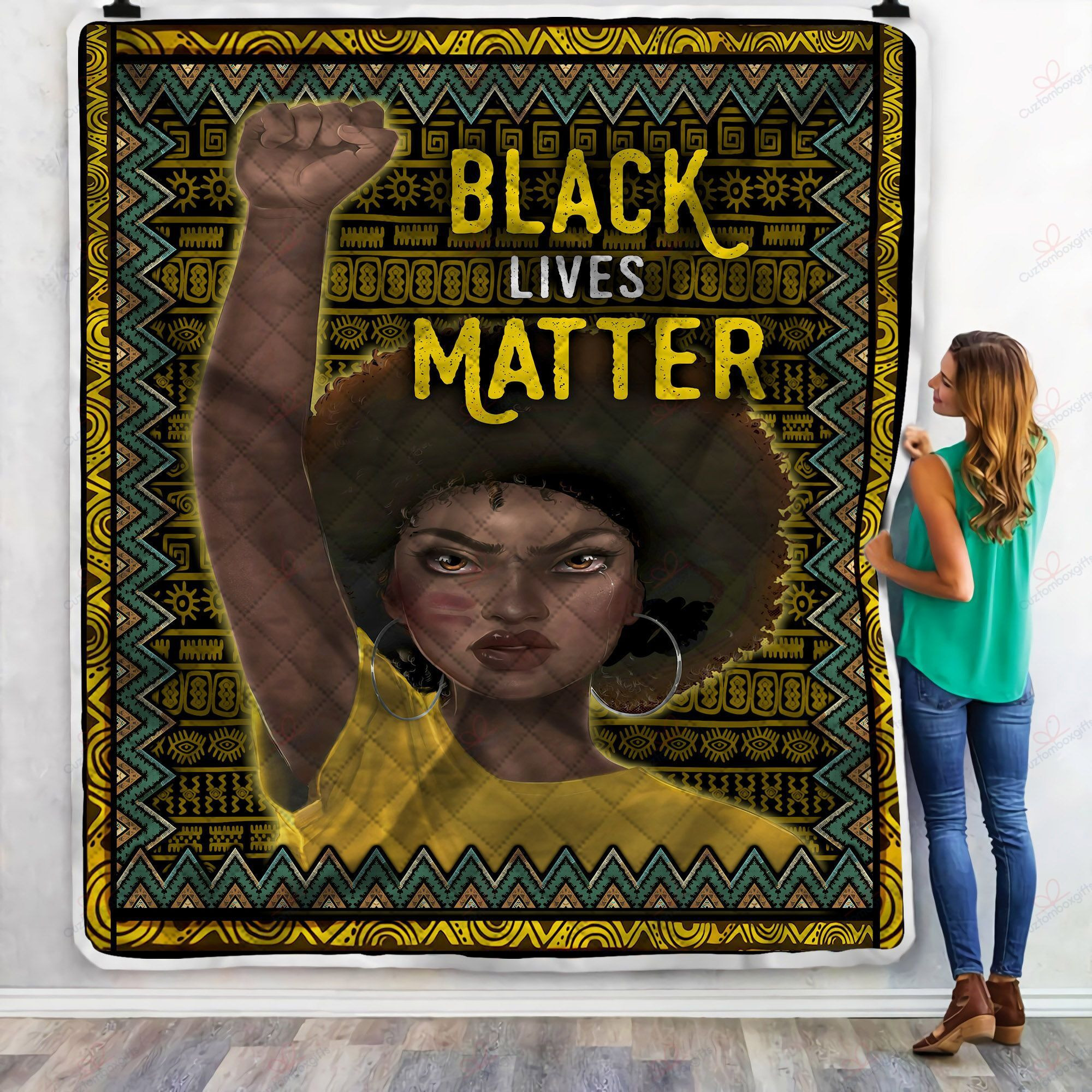 Black Lives Matter Pattern Gs-Nt1106Lb Sherpa Fleece Blanket