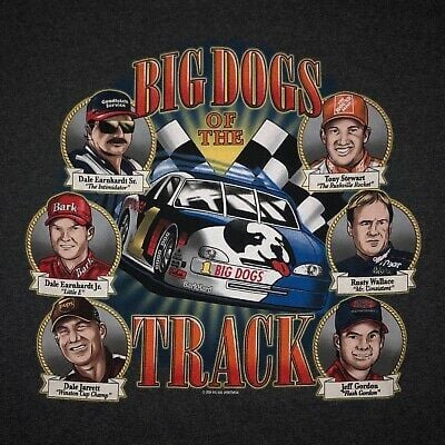 Vintage Nos 90s Big Dogs Nascar T Shirt 1990s Big Dogs Of The Track X Nwt 6001