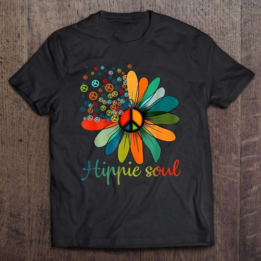 Peace Sign Hippie Soul Tshirt Flower Daisy Lovers Gifts