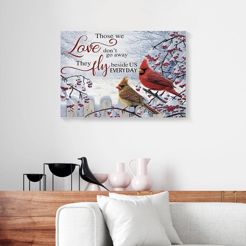 Canvas Artwork Those We Love Don’T Go Away Christmas Mistletoe Cardinal Canvas Home Decor Canvas