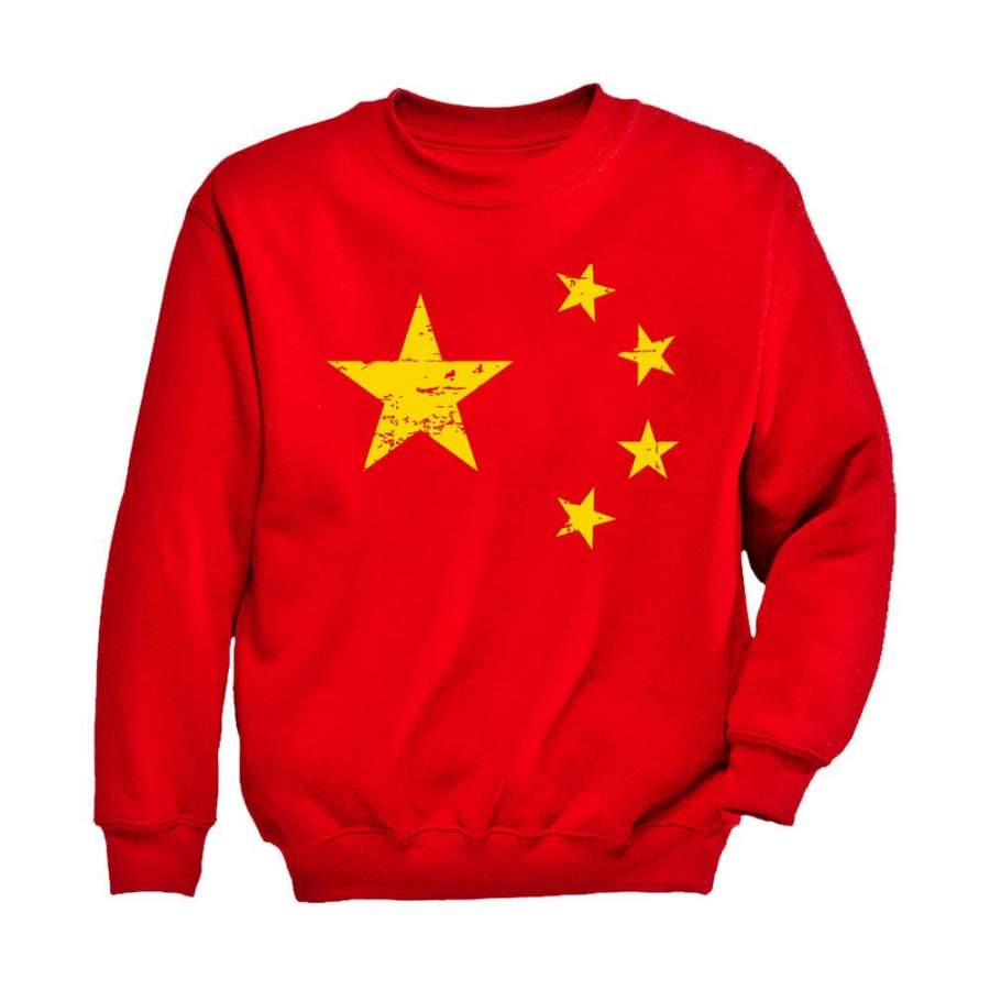 Vintage China Flag Youth Kids Sweatshirt