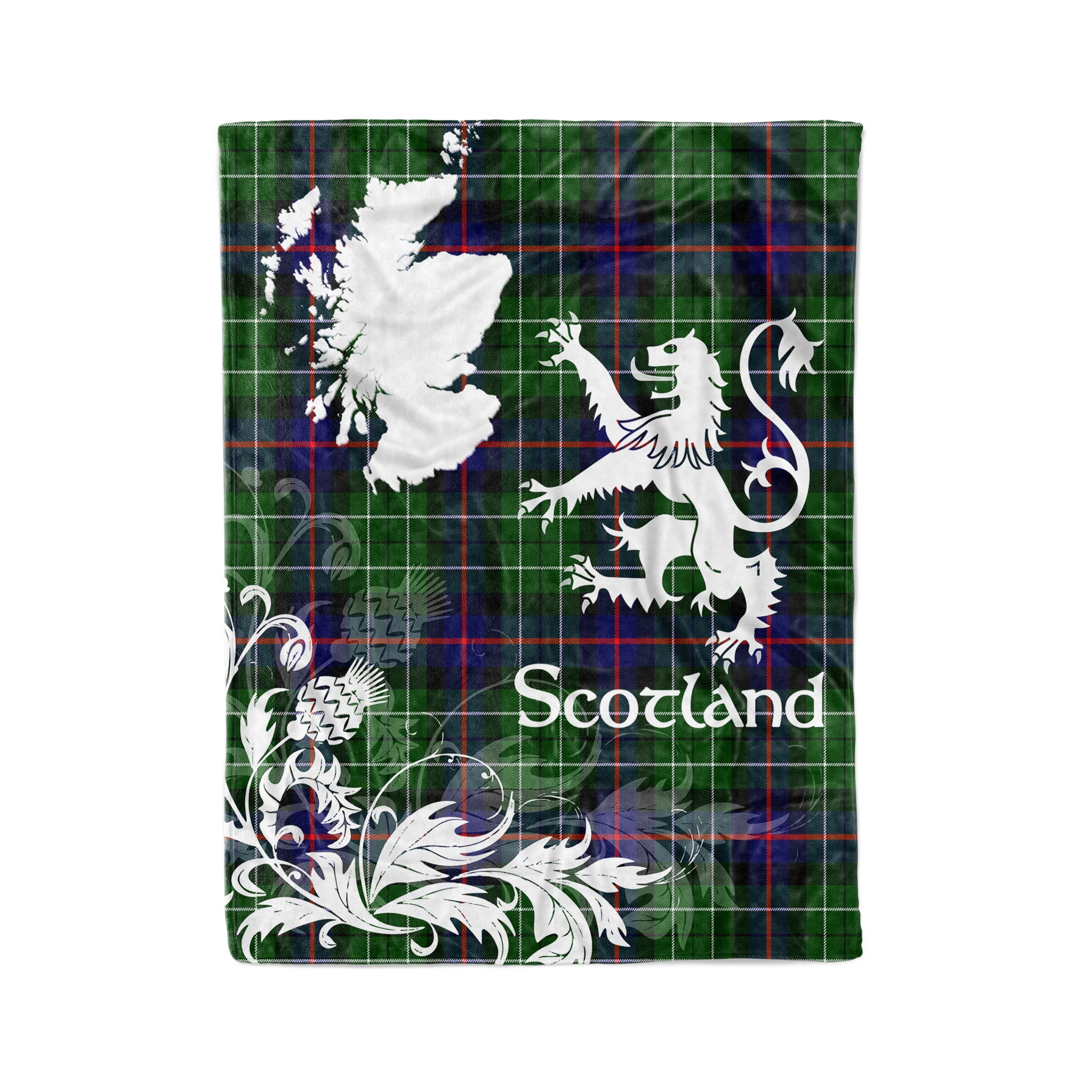 Tartan Plaid Fleece Blanket Tartan Blanket Thistle And Lion Scottish Clan Leslie Plaid Blanket