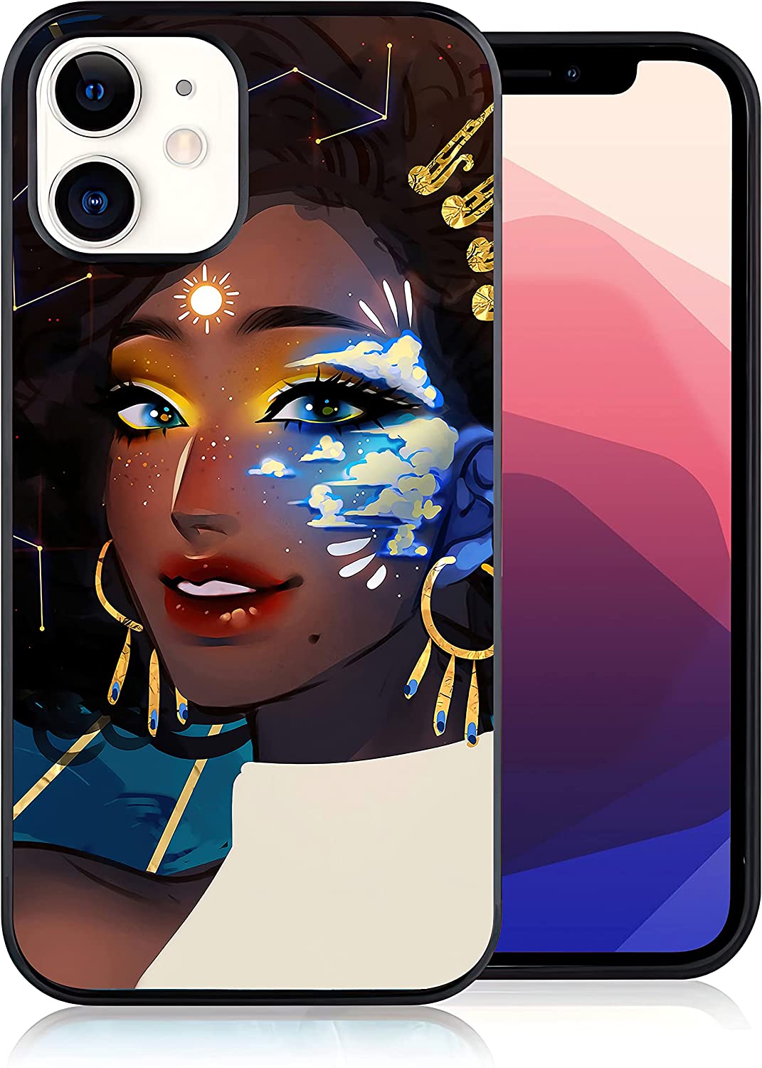 Phone Case For African American Women Black Girls Magic Designed For Women Girls, Gel Rubber Full Body Protection Shockproof Drop Protection Cover Case