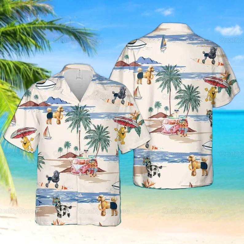 Poodle Dog Beach Summer Hawaii Shirt Ha108587