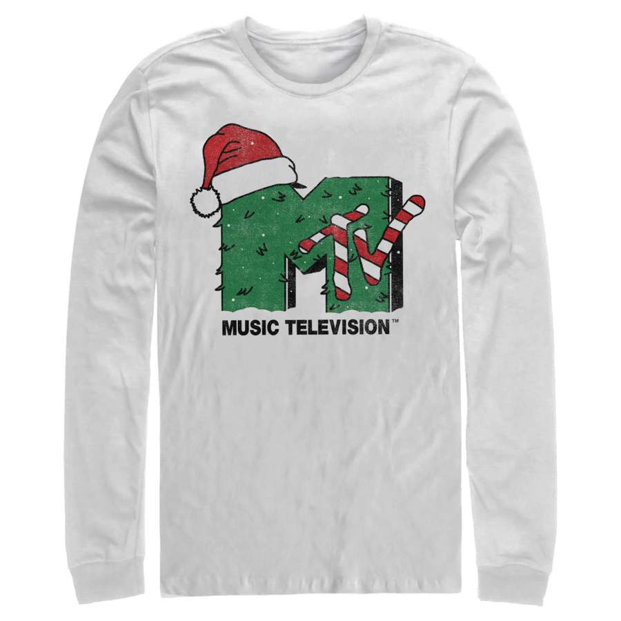 MTV Men’s Christmas Monster Logo  Long Sleeve Shirt