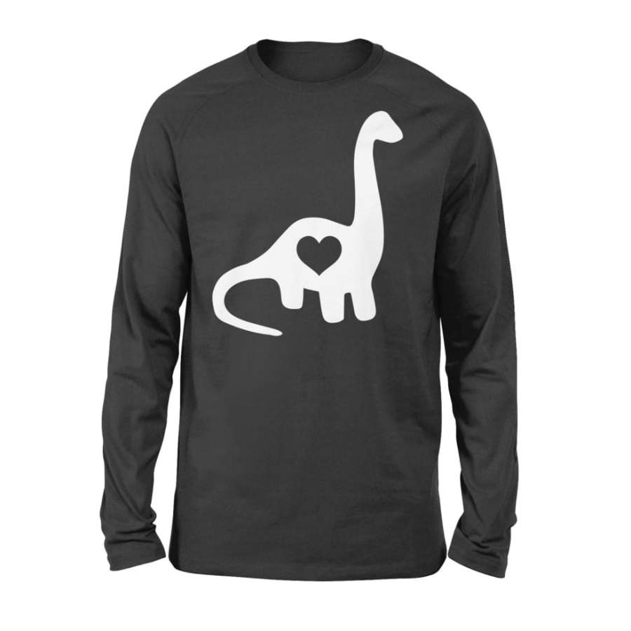 Dinosaur Love Heart Valentine’s Day Valentine – Standard Long Sleeve