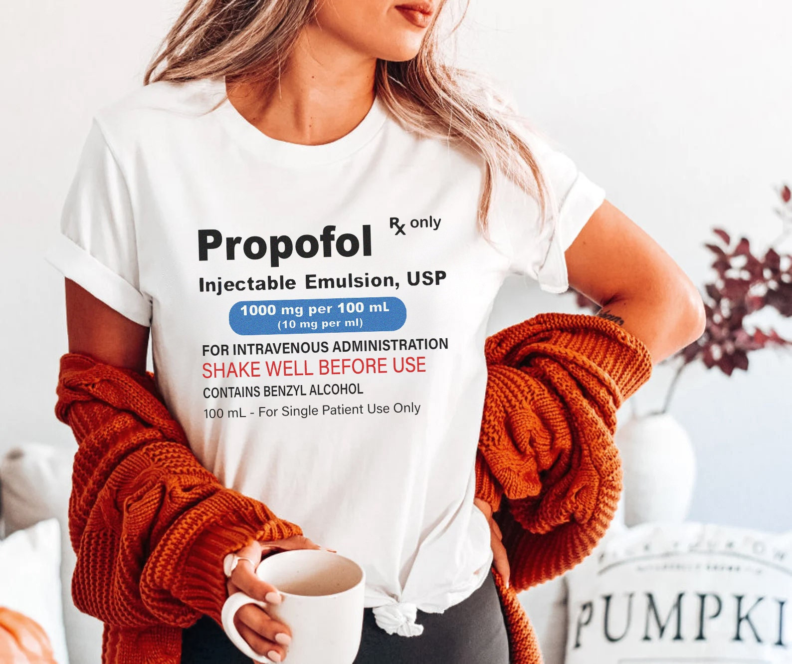 Propofol T-Shirt | Funny Crna Nurse Pharm Tech Pharmacist Pharmacy Tech Shirt ICU ER ED Nurse TShirt Anesthesia Anesthesiologist gift