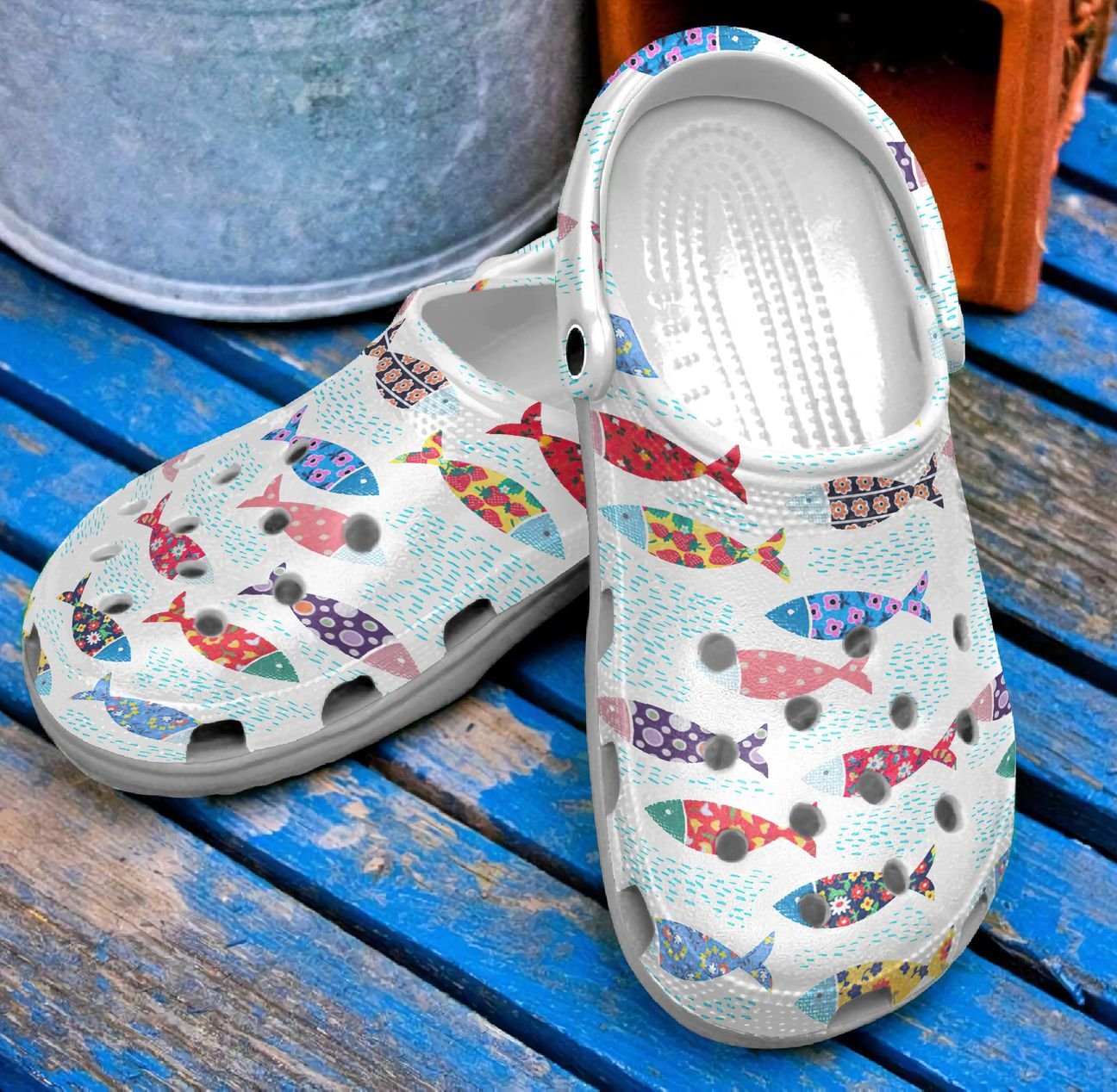 Fish 3D Personalized Clog, Custom Name, Text, Color, Number Fashion Style For Women, Men, Kid, Print 3D Love