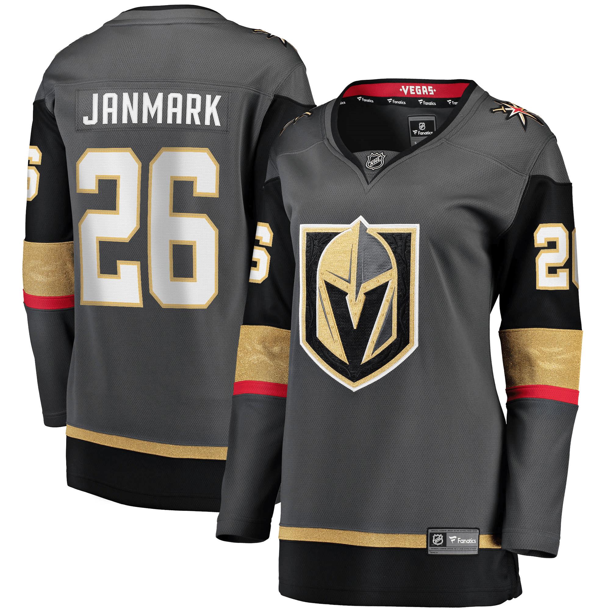 Women’s Mattias Janmark Gray Vegas Golden Knights 2017/18 Home Breakaway Jersey Jersey